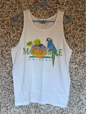 Margaritaville Orlando Tank Top Jimmy Buffett Parrot Graphic Sz Large